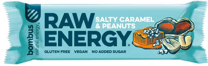 Bombus Raw Energy Salziges Karamell & Erdnüsse 50 g