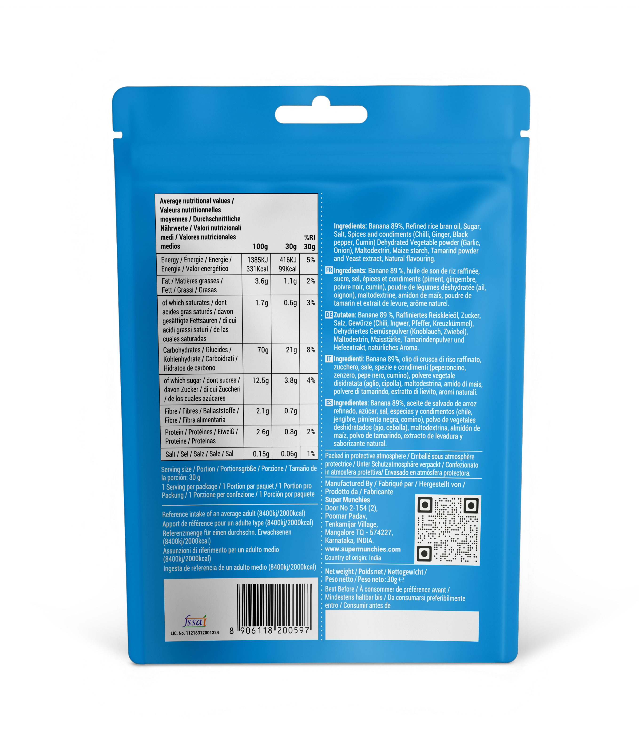 SuperMunchies Peri Peri Banana 30g