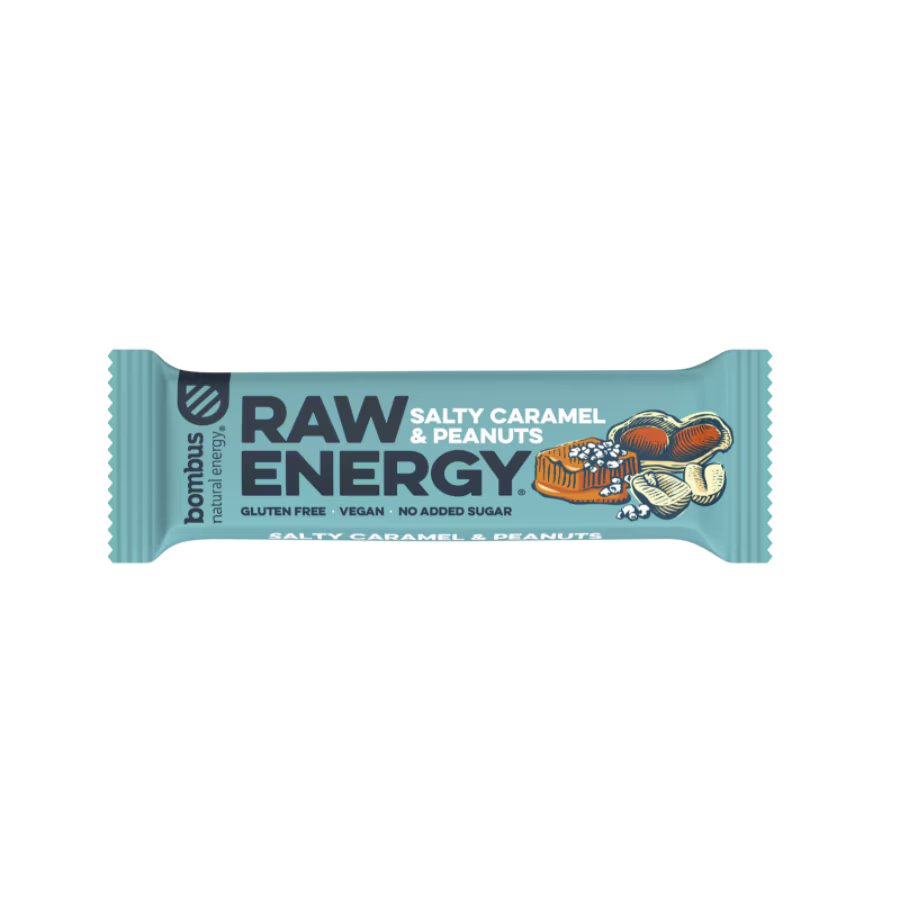 Bombus Raw Energy Salziges Karamell & Erdnüsse 50 g